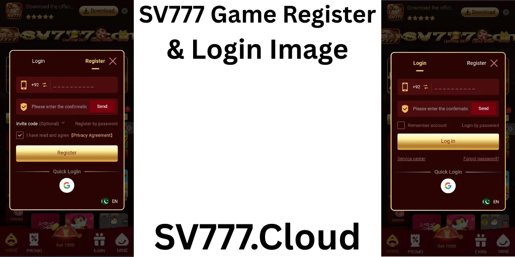 SV777 Game Register & Login Image